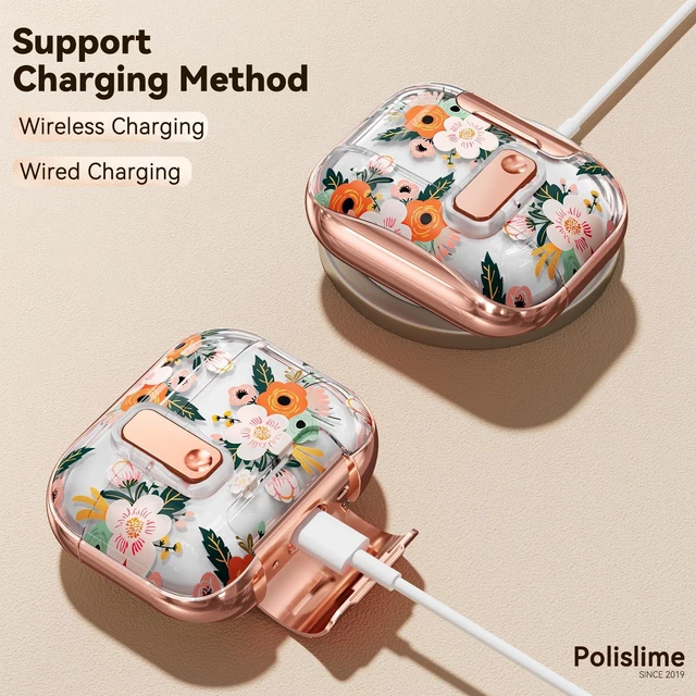 Alt view image 6 of 7 - for Apple AirPod Pro 3 Case 2025 with Lock,Clear TPU Floral AirPod Pro 3 Generation Case Cover for Women Girly, iPod Pro 3 Cases with Keychain & Cleaner Kit- White Berry Flower