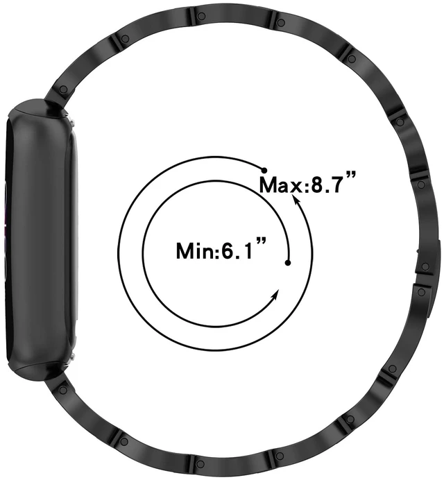 Alt view image 3 of 5 - Compatible with Fitbit Luxe Band Adjustable Stainless Steel Parker Link Bracelet Replacement Wristbands Classy Dressy Straps for Luxe Accessories for Women