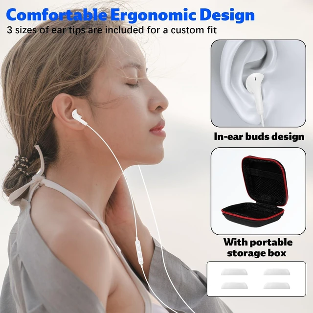 Alt view image 3 of 7 - USB C Headphone for iPhone 18 Pro/17 Pro Max 16 Wired Earbuds,White Type C Earphones with Mic Volume Control,Stereo Corded Headphones for Samsung S26 S25 S24 A16 A17 for Apple iPad Air 11 10th