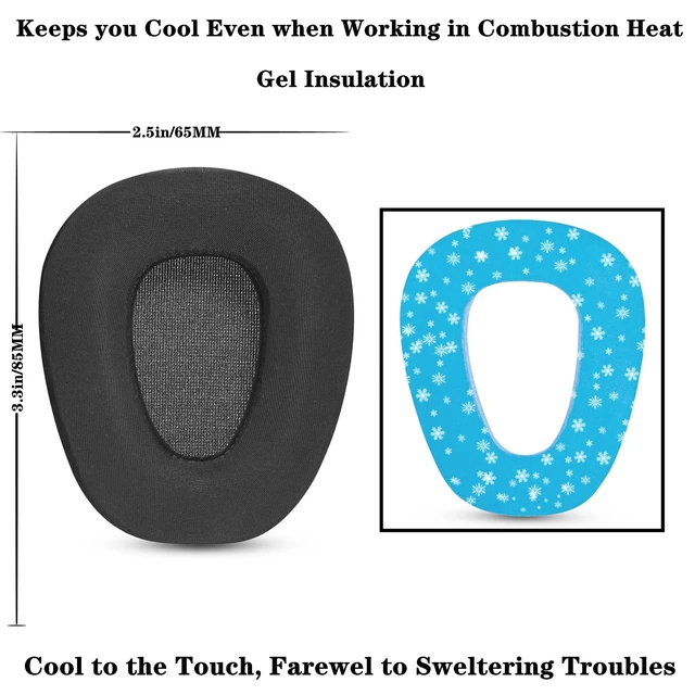 Alt view image 4 of 7 - Cooling Gel Ear Pads for BlueParrott B650-XT S650XT Headset Gel-Infused Memory Foam Cushion with Breathable Ice Silk Fabric Replacement Earpads Cover B650XT-Black