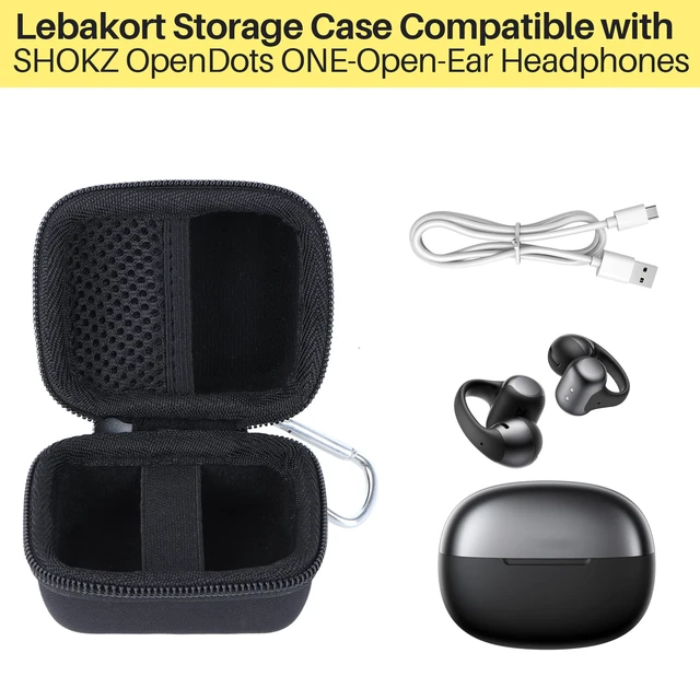 Alt view image 4 of 7 - Case Compatible with SHOKZ OpenDots 2/ONE/Air Open-Ear Headphones Lightweight & Carry, Dustproof Storage, Travel Friendly, Portable for Daily Use, Black