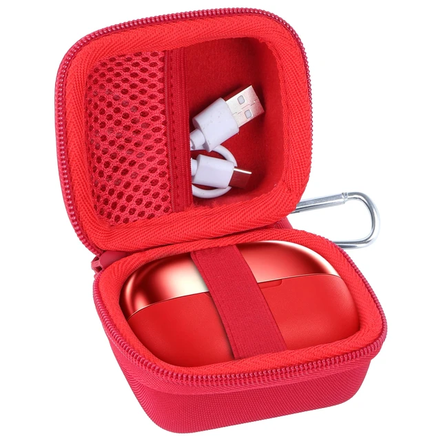 Alt view image 2 of 7 - Case Compatible with SHOKZ OpenDots 2/ONE/Air Open-Ear Headphones Lightweight & Carry, Dustproof Storage, Travel Friendly, Portable for Daily Use, Red