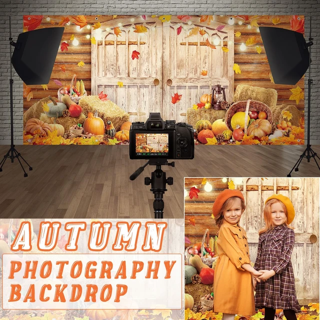 Alt view image 4 of 7 - 6 x 13 ft Fall Garage Door Banner Thanksgiving Barn Decor Harvest Pumpkin, Hanging Backdrop Cover, with Grommets, Rope, Autumn Holiday Party Decor, Photo Studio Prop, for Wall, House