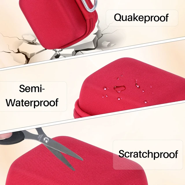 Alt view image 7 of 7 - Case Compatible with SHOKZ OpenDots 2/ONE/Air Open-Ear Headphones Lightweight & Carry, Dustproof Storage, Travel Friendly, Portable for Daily Use, Red