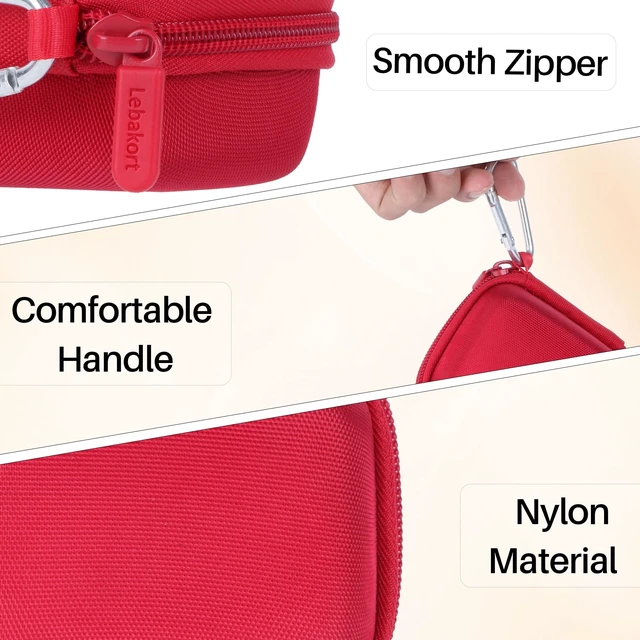 Alt view image 6 of 7 - Case Compatible with SHOKZ OpenDots 2/ONE/Air Open-Ear Headphones Lightweight & Carry, Dustproof Storage, Travel Friendly, Portable for Daily Use, Red