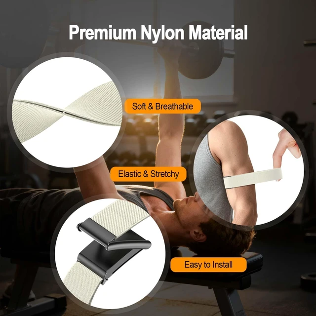 Alt view image 5 of 7 - Nylon Straps Compatible for Whoop 5.0 Bicep Bands Peak/MG Life/One 2-Pack Breathable Sport Elastic 5.0 Ankle/Arm Bands Fitness Training, Adjustable Replacement Strap Men Women, Not for Gen 4