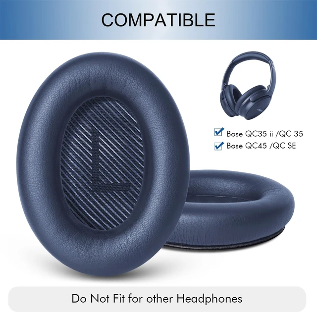 Alt view image 2 of 7 - Ear Pads Cushions Replacement for Bose QC35 ii QC35, Earpads for Bose QuietComfort 35ii 35 Headphones with Protein Leather Noise Isolation Memory Foam (Midnight Blue)