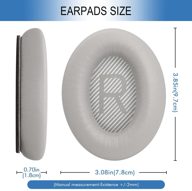Alt view image 6 of 6 - Replacement Ear Pads for Bose QC35 & QC35 ii, Sandstone Earpads for Bose QuietComfort 35ii 35 Headphones, Protein Leather, Noise Isolation Memory Foam