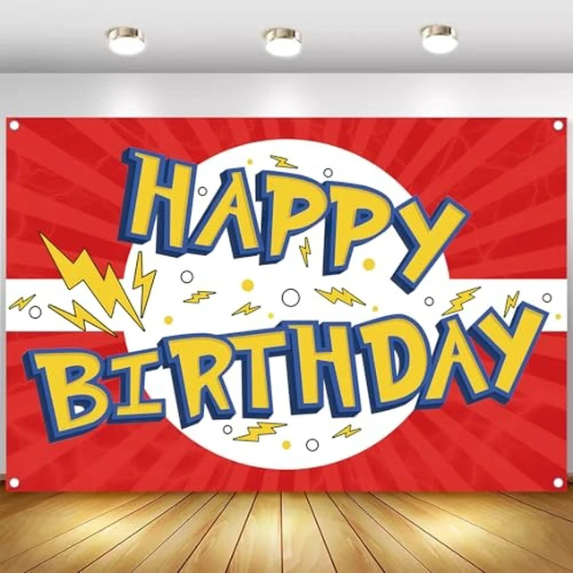 Alt view image 6 of 7 - Red White Yellow Cartoon Birthday Party Backdrop-6x4ft Photography Party Banner for Baby Shower Boy Girl Birthday Party Home Decor
