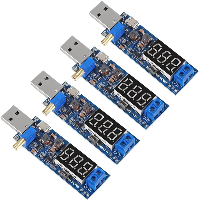 Main image of 4pcs USB Buck Boost Converter 3.5V-12V to 1.2V-24V DC-DC Adjustable Step Up Step Down Power Supply Module Voltage Regulator 5V to 3.3V 9V 12V 18V 24V