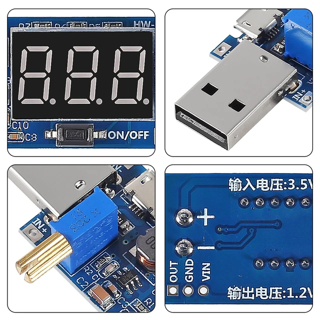 Alt view image 2 of 6 - 4pcs USB Buck Boost Converter 3.5V-12V to 1.2V-24V DC-DC Adjustable Step Up Step Down Power Supply Module Voltage Regulator 5V to 3.3V 9V 12V 18V 24V