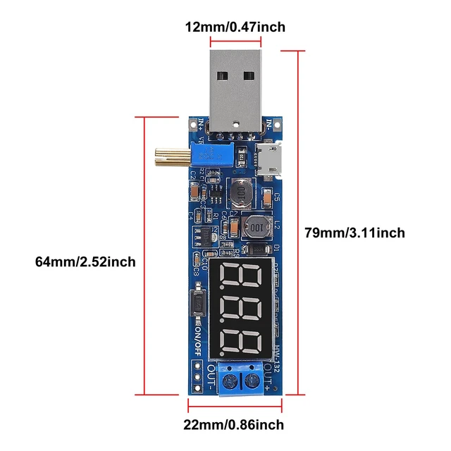 Alt view image 3 of 6 - 4pcs USB Buck Boost Converter 3.5V-12V to 1.2V-24V DC-DC Adjustable Step Up Step Down Power Supply Module Voltage Regulator 5V to 3.3V 9V 12V 18V 24V