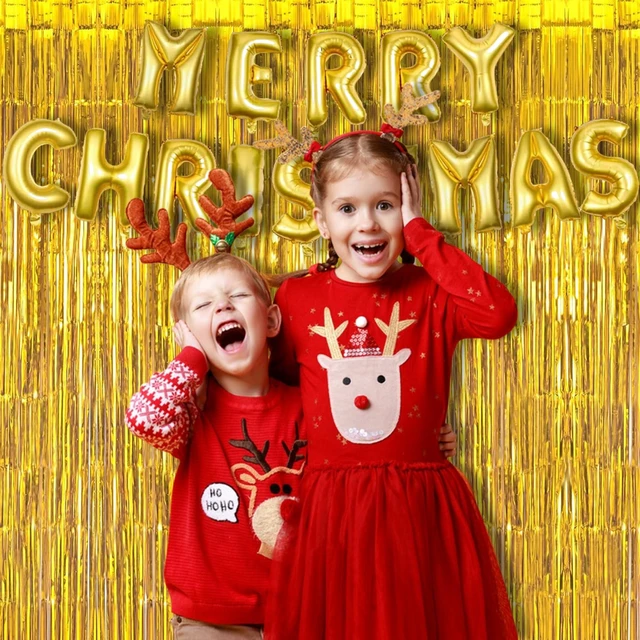 Alt view image 4 of 7 - Gold Fringe Backdrop Party Streamers Decorations 3.2x8.2ft Tinsel Foil Curtain for Christmas/New Years/Men/30th/60th/Birthday/Bachelorette/Anniversary/Bridal Shower/Engagement Decor