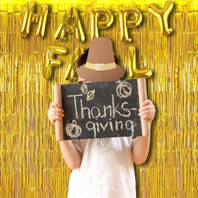 Alt view image 6 of 7 - Gold Fringe Backdrop Party Streamers Decorations 3.2x8.2ft Tinsel Foil Curtain for Christmas/New Years/Men/30th/60th/Birthday/Bachelorette/Anniversary/Bridal Shower/Engagement Decor