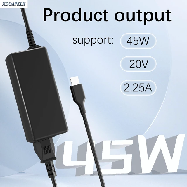 Alt view image 2 of 7 - 45W USB-C Laptop Charger Universal Chromebook Charger For Chromebook Spin 11 13 R13 315 CP311 C933 CB5-312T R751T SF713 SP714 N17Q5 N17P6 N16Q14 N18Q1 N15Q13 All USB Type C Laptop