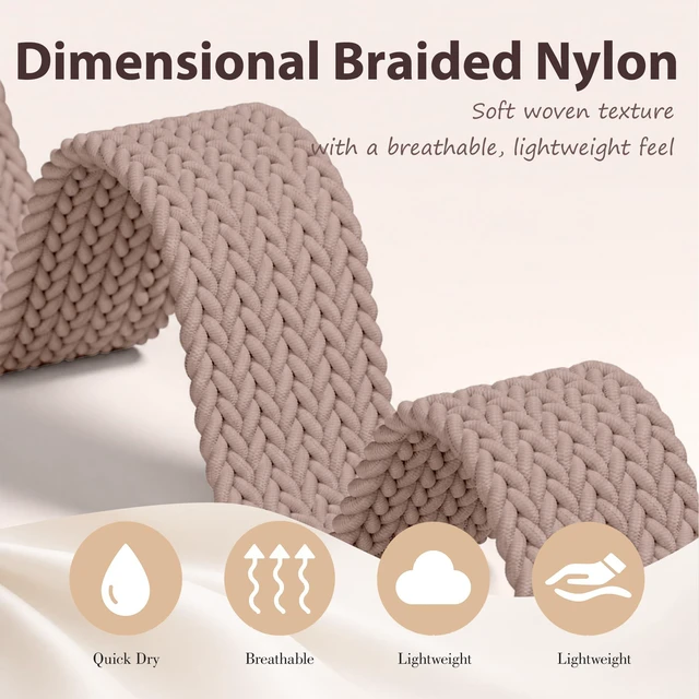 Alt view image 3 of 7 - Magnetic Braided Band Compatible with Google Fitbit Air, Nylon Strap Stretchy, breathable design with a magnetic metal clasp, snap-in holder and adjustable fit for 5.98.3 in wrists