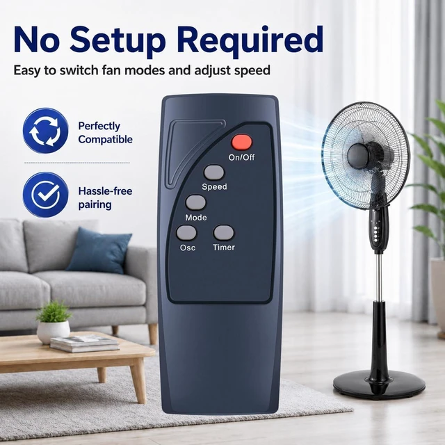 Alt view image 4 of 7 - New Replacement Remote Control for Basics 16" Pedestal Fan FS40-10BR No Settings Required