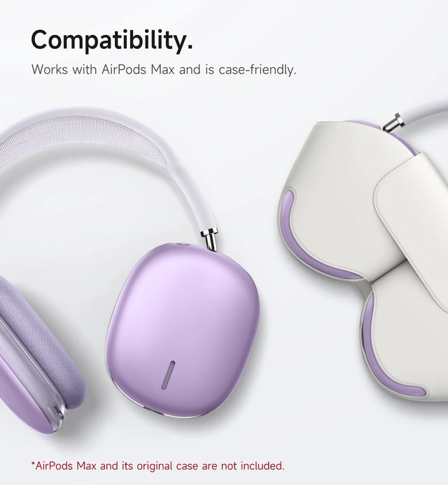 Alt view image 6 of 6 - for AirPods Max Case, TPU Anti-Scratch Ear Cups Cover for Apple AirPods Max - Purple