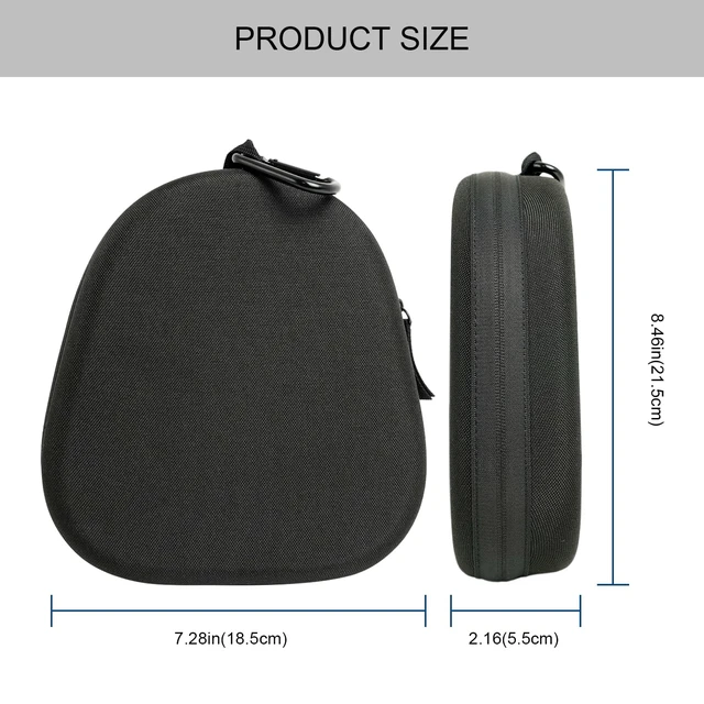 Alt view image 7 of 7 - Headphones Case for Skullcandy/JBL/Bose/Sony Wireless Headphones - Black Travel Case Carrying Cover Bag, Storage Protective Bag with Cable