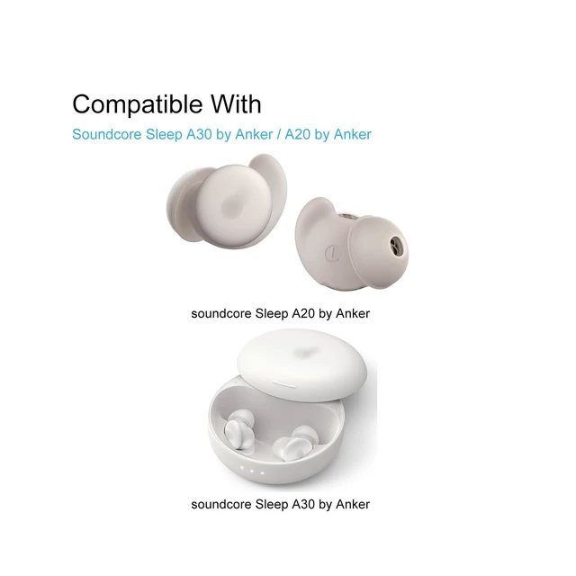Alt view image 5 of 6 - Replacement Ear Tips for Soundcore Sleep A20 / A30 Earbuds Soft Silicone Eartips, 3 Pairs (S/M/L)