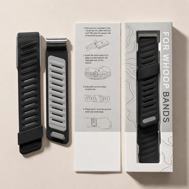 Alt view image 7 of 7 - Skin-Friendly Silicone Band Compatible with WHOOP 5.0/One/Peak/Life Breathable Waterproof Adjustable Strap for Men/Women 24/7 Comfort for Workouts, Commutes & Sleep