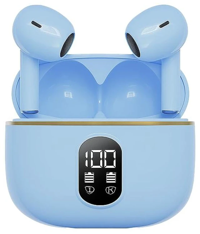 Main image of Wireless Bluetooth 5.3 Earbuds with Charging Case, LED Battery Display, 40H Playtime,IPX7 Waterproof,Touch Control,Built-in Mic,Stereo Bass Earbuds for iPhone, Android & Tablets (Ice Blue)