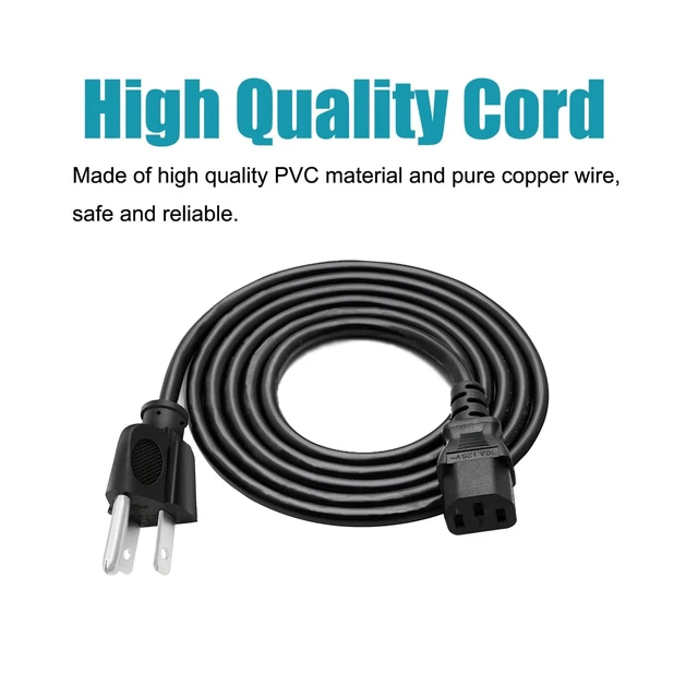 Alt view image 4 of 5 - 8ft Replacement Power Cord for Brother MFC MFC-l3770cdw MFC-l8900cdw MFC-l2710dw MFC-j895dw HL Series Printer 3 Prong C13 AC Cable