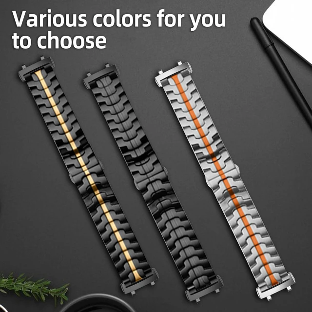Alt view image 4 of 7 - Metal Band for Amazfit T-Rex 3 48mm (Orange Titanium) Stainless Steel Metal Strap No Gap Adjustable Replacement Wristband Men Women for Amazfit T-Rex 3 48mm