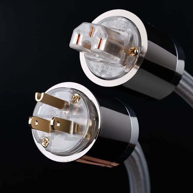 Alt view image 4 of 6 - C15 Audiophile Ultra-high Purity Copper Power Cord, Male to Female Shield Power Cable, US Plug for Subwoofer, Amplifier, DV/AV 6.5ft/2M