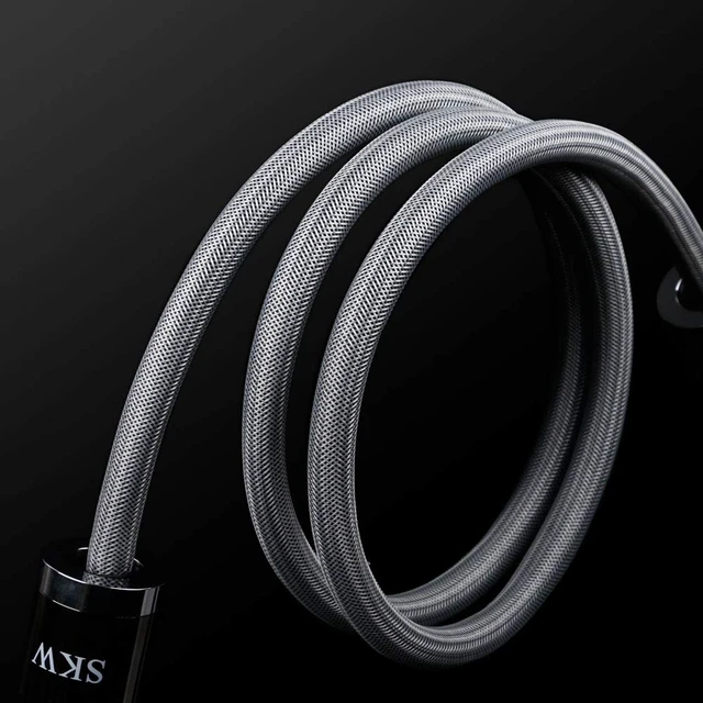 Alt view image 3 of 6 - C15 Audiophile Ultra-high Purity Copper Power Cord, Male to Female Shield Power Cable, US Plug for Subwoofer, Amplifier, DV/AV 6.5ft/2M