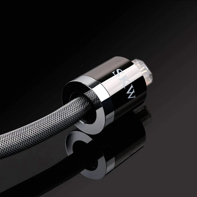 Alt view image 2 of 6 - C15 Audiophile Ultra-high Purity Copper Power Cord, Male to Female Shield Power Cable, US Plug for Subwoofer, Amplifier, DV/AV 6.5ft/2M