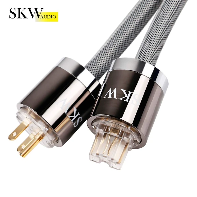 Alt view image 6 of 6 - C15 Audiophile Ultra-high Purity Copper Power Cord, Male to Female Shield Power Cable, US Plug for Subwoofer, Amplifier, DV/AV 6.5ft/2M