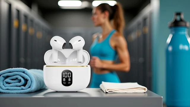Alt view image 7 of 7 - Wireless Bluetooth 5.3 Earbuds with Charing Case, LED Battery Display, 40H Playtime,IPX7 Waterproof, Touch Control, Built-in Microphone, Stereo Bass Earbuds for iPhone, Android & Tablets (White)