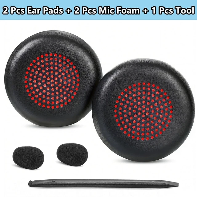 Alt view image 6 of 6 - Savi 8220 Earpads Replacement for Plantronics Savi 8210/8220/ 8200 Headset Ear Pads Cushions Protein Leather High-Density Foam - Black