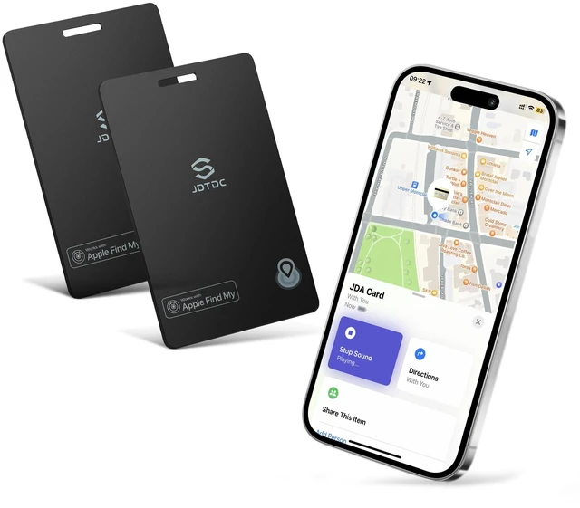 Main image of Wallet Tracker Card, MFi Certified, Apple Find My (iOS Only), Black 2 Pack Smart Card Tracker for Wallet, Luggage & Passport,Wallet Finder Card, IP68 Waterproof, Left-Behind Alert,Unique SN