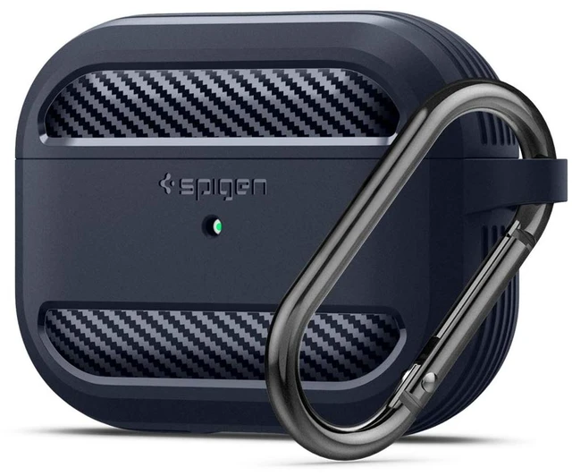 Main image of Rugged Armor Designed for AirPods Pro Case (2019) TPU & PC Dual Layer Protection, Included Carabiner, Wireless Charging Compatible - Charcoal
