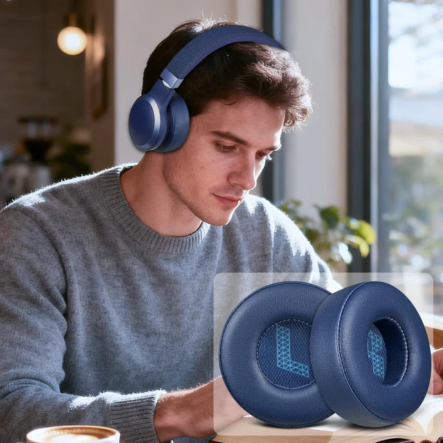 Alt view image 5 of 5 - Replacement Earpads for JBL Live 670NC On-Ear Headphones(Do Not Fit Tune 670NC), Ear Pads Cushions with Soft Protein Leather and High-Density Noise Isolation Foam - Navy Blue