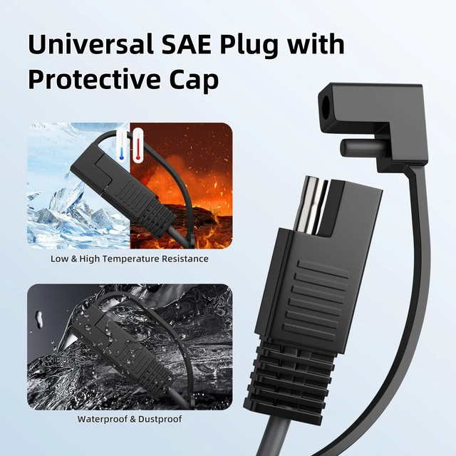 Alt view image 2 of 7 - Starlink Mini Cable SAE Connector with Polarity Reverse Adapter Starlink Mini Power CableSAE Plug to DC Waterproof Plug,3FT/1M,For Automotive RV Battery Generator Solar Yacht Powering