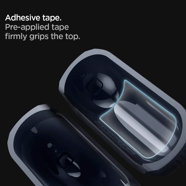 Alt view image 6 of 7 - Rugged Armor Designed for AirPods Pro Case (2019) TPU & PC Dual Layer Protection, Included Carabiner, Wireless Charging Compatible - Charcoal