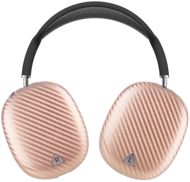 Main image of Carbon Fiber Texture Case Cover for AirPods Max Headphone, TPU Anti-Scratch Ear Cup Cover, Protective Skin Accessories for Apple AirPods Max(2024/2020) - Rose Gold