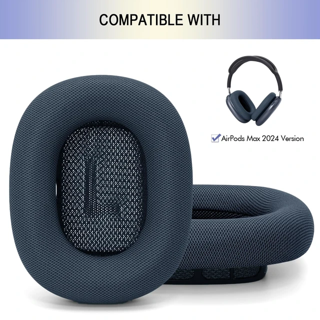 Alt view image 2 of 7 - Ear Cushions Replacement for AirPods Max 1 & 2 Headphones Air Pod Max Pads Protein Leather Ear Cups for Apple Over-Ear Headphones Sweatproof (Midnight)
