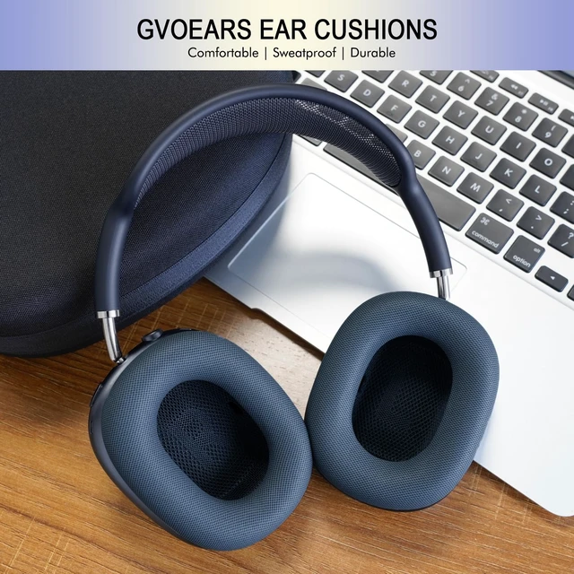 Alt view image 7 of 7 - Ear Cushions Replacement for AirPods Max 1 & 2 Headphones Air Pod Max Pads Protein Leather Ear Cups for Apple Over-Ear Headphones Sweatproof (Midnight)