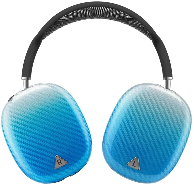 Main image of Carbon Fiber Texture Case Cover for AirPods Max Headphone, TPU Anti-Scratch Ear Cup Cover, Protective Skin Accessories for Apple AirPods Max(2024/2020) - Blue