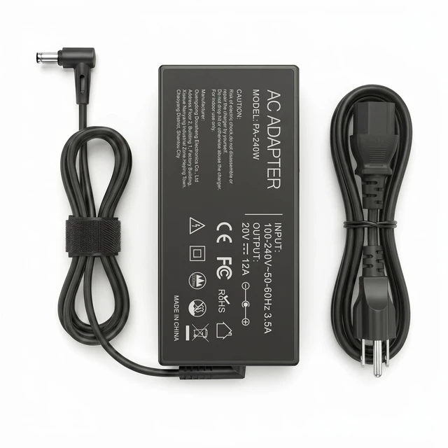 Main image of 240W Laptop Charger for ASUS ROG Zephyrus G14 G15 G16 Series for TUF A15 F15 F16, ADP-240EB B A20-240P1A AC Adapter, 20V 12A Power Supply, 6.0 x 3.7mm Round Tip, With Power Cord