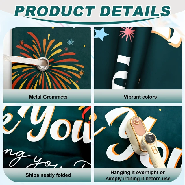 Alt view image 3 of 6 - 6×3.6ft Appreciation Banner for Work,Thank You Banner Backdrop,Appreciation Decoration for Employee Administrative Day Retirement Office Volunteer Teacher Professor Doctor Nurse & Staff Gifts,Green