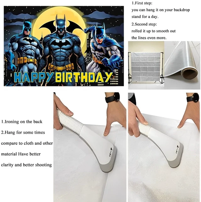 Alt view image 4 of 4 - Wall Decor Backdrop for Bat Birthday Decorations, Bat Birthday Banner for Kids Party Supplies (5x3ft)
