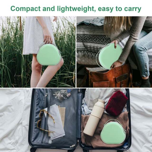 Alt view image 4 of 7 - Case with Sleep Mode for Apple AirPods Max Wireless Headphones Airpods Max Smart Headphones Case, Extra Space fits Cable, Charger, Green (PU)