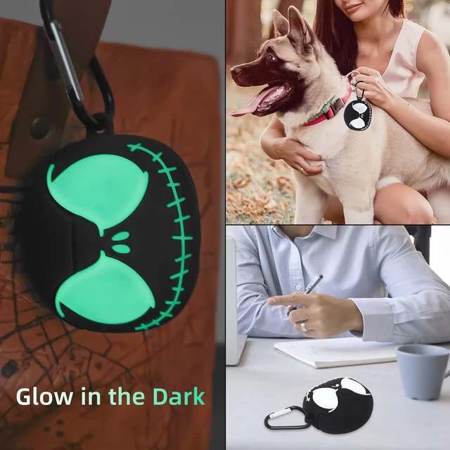 Alt view image 7 of 7 - for AirPods 5 Case & AirPods 4 Case Cover Skull with Cleaner kit, Black Glow in the Dark, Soft Silicone, Funny Anime Cute Case for Apple AirPods 5/4 for Men Women