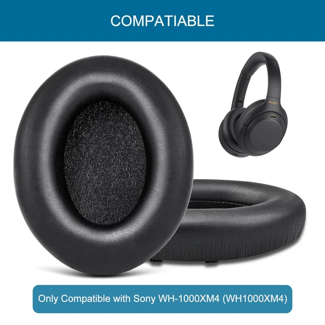 Alt view image 2 of 7 - Earpads Ear Cushions for Sony WH-1000XM4 (WH1000XM4) Noise Canceling Headphones, Ear Pads with Noise Isolation Memory Foam (Black)