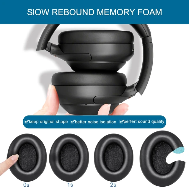 Alt view image 4 of 7 - Earpads Ear Cushions for Sony WH-1000XM4 (WH1000XM4) Noise Canceling Headphones, Ear Pads with Noise Isolation Memory Foam (Black)